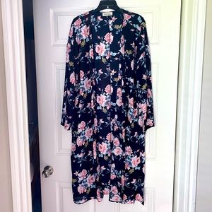 Long Floral Cardigan